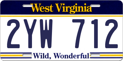 WV license plate 2YW712