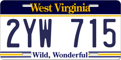 WV license plate 2YW715