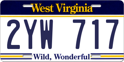 WV license plate 2YW717