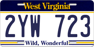 WV license plate 2YW723