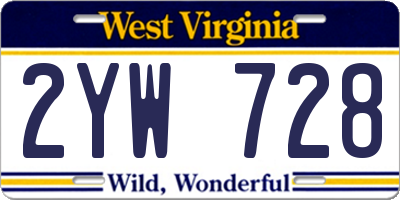 WV license plate 2YW728