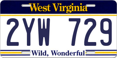 WV license plate 2YW729
