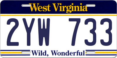 WV license plate 2YW733