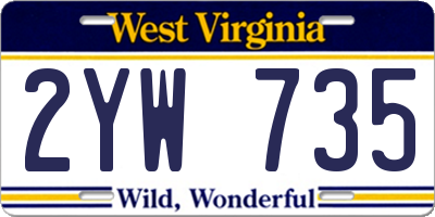 WV license plate 2YW735