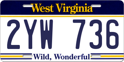 WV license plate 2YW736
