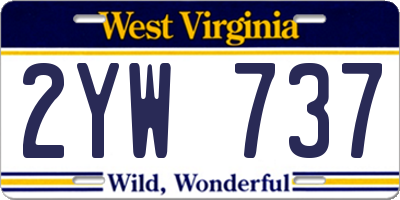 WV license plate 2YW737