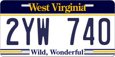 WV license plate 2YW740