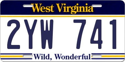 WV license plate 2YW741
