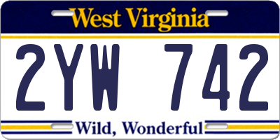 WV license plate 2YW742