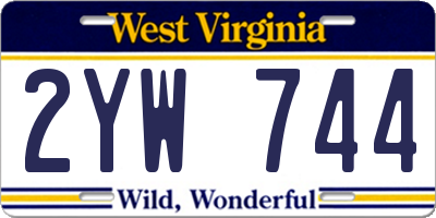 WV license plate 2YW744