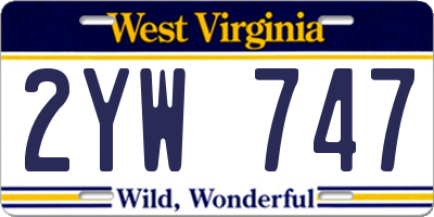 WV license plate 2YW747