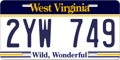 WV license plate 2YW749