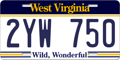 WV license plate 2YW750