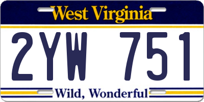 WV license plate 2YW751