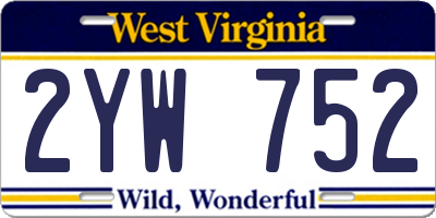 WV license plate 2YW752