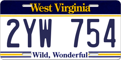 WV license plate 2YW754