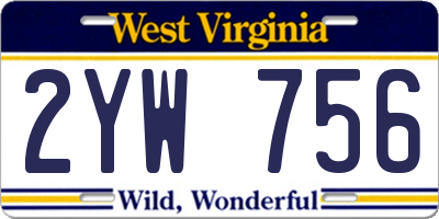 WV license plate 2YW756