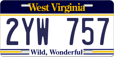 WV license plate 2YW757