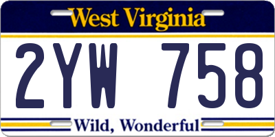 WV license plate 2YW758