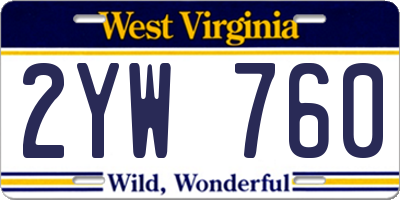 WV license plate 2YW760