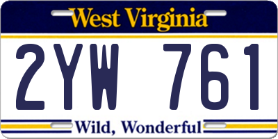 WV license plate 2YW761