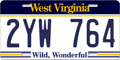 WV license plate 2YW764
