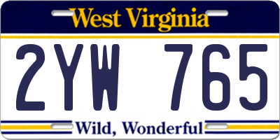 WV license plate 2YW765