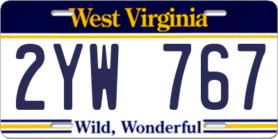 WV license plate 2YW767