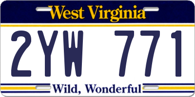WV license plate 2YW771