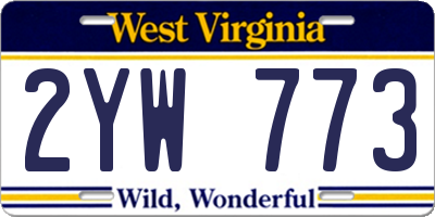 WV license plate 2YW773
