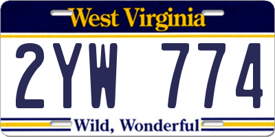 WV license plate 2YW774