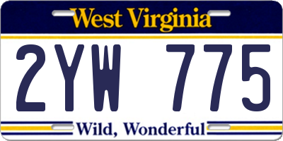 WV license plate 2YW775