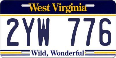 WV license plate 2YW776