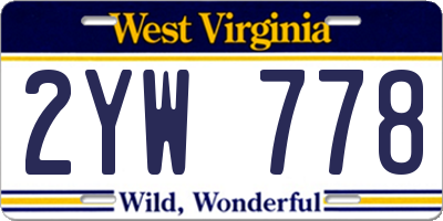 WV license plate 2YW778