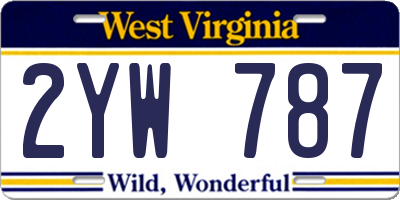WV license plate 2YW787
