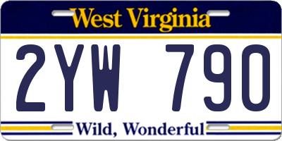 WV license plate 2YW790