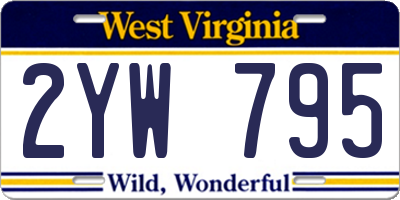 WV license plate 2YW795