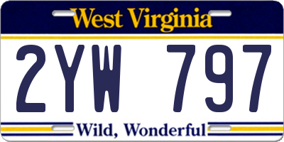 WV license plate 2YW797