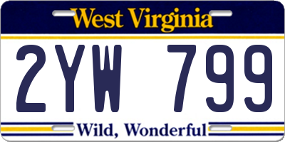 WV license plate 2YW799