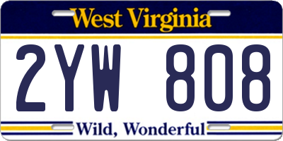 WV license plate 2YW808