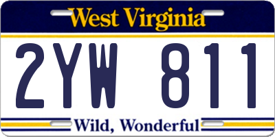 WV license plate 2YW811