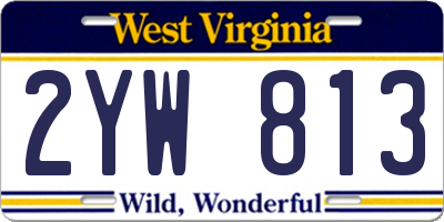 WV license plate 2YW813