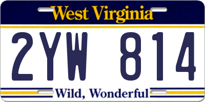 WV license plate 2YW814