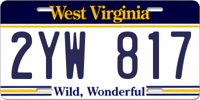 WV license plate 2YW817