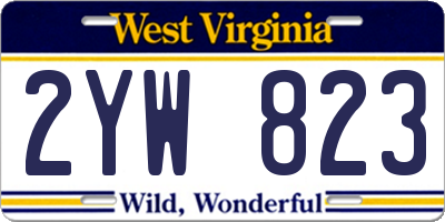 WV license plate 2YW823