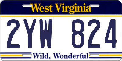 WV license plate 2YW824