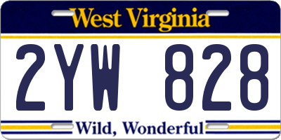 WV license plate 2YW828