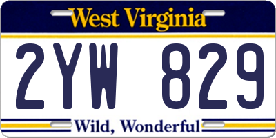 WV license plate 2YW829