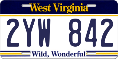 WV license plate 2YW842