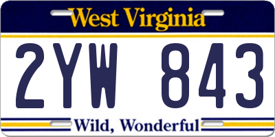 WV license plate 2YW843